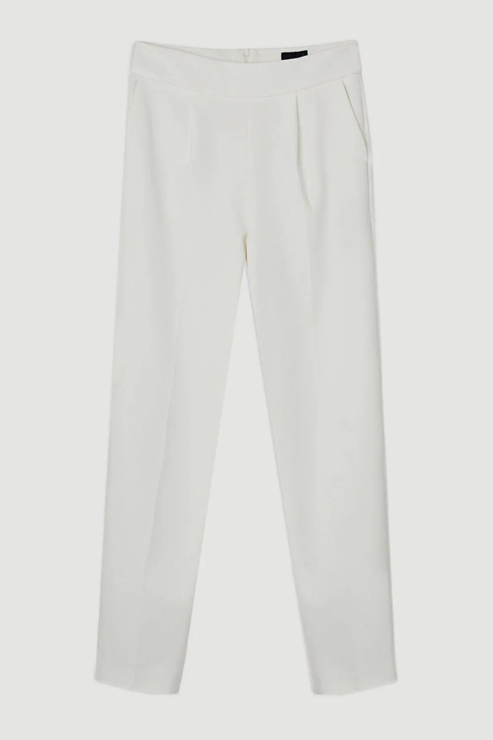Casual Style Compact Stretch High Waist Tailored Trousers