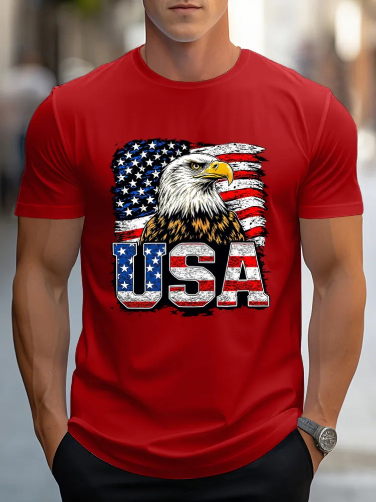 USA Print Short Sleeves T-Shirt