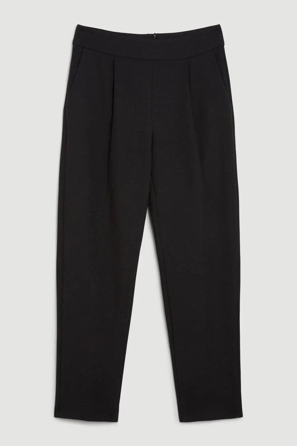 Casual Style Compact Stretch High Waist Tailored Trousers