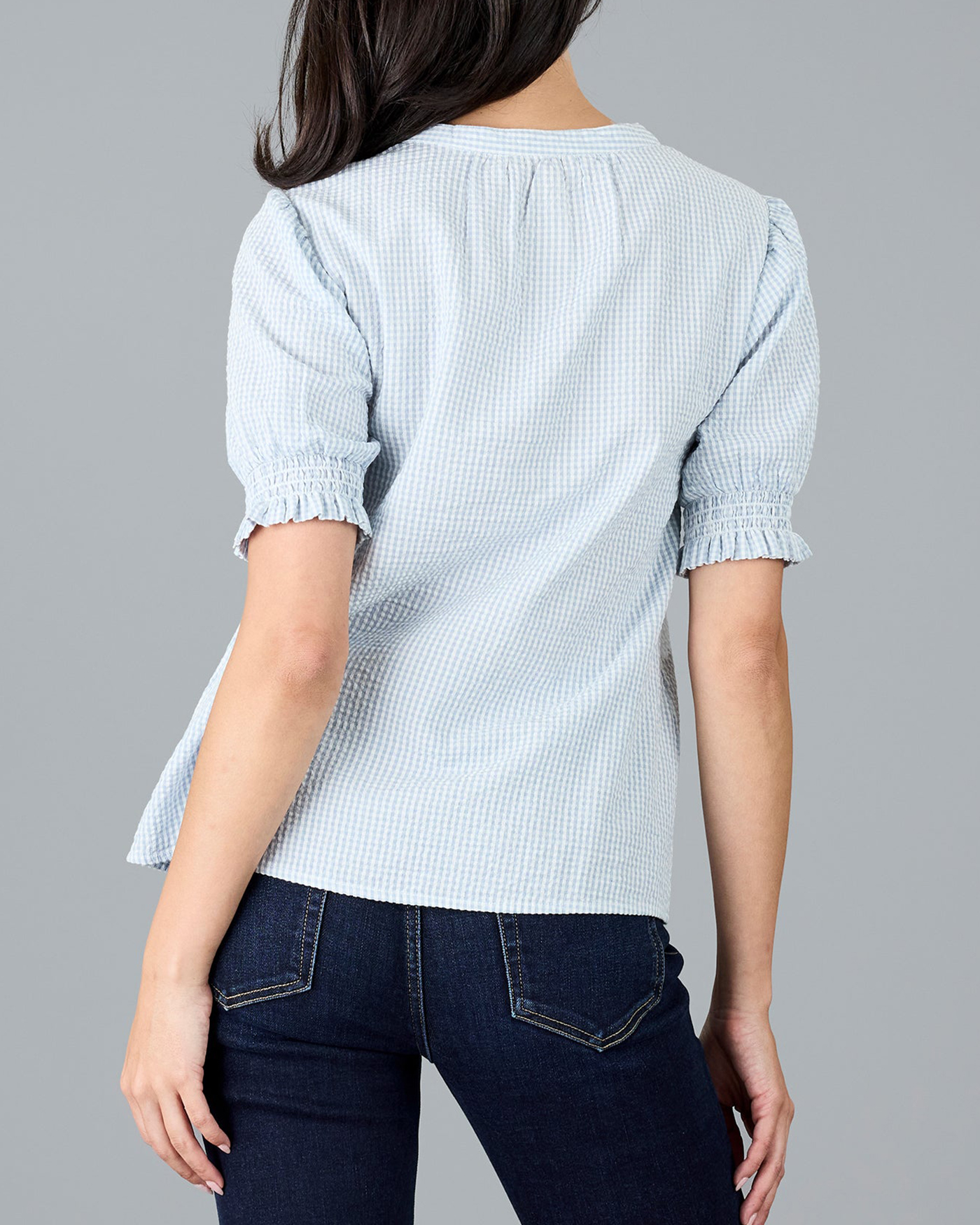Striped Button Front Blouse