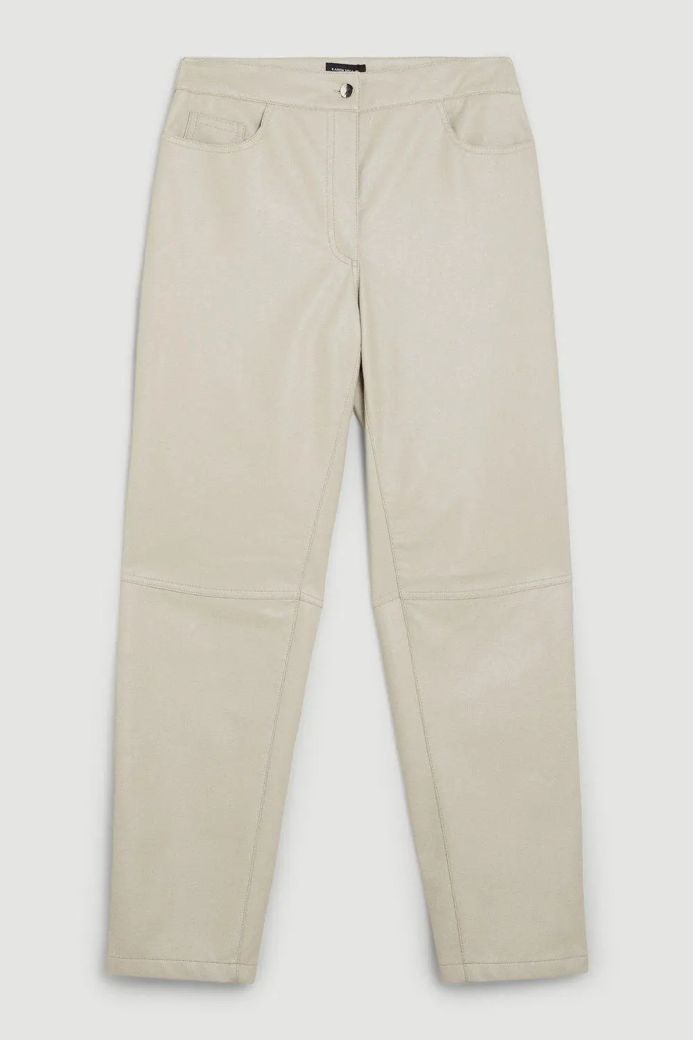 Faux Leather 5 Pocket Western Straight Leg Trousers