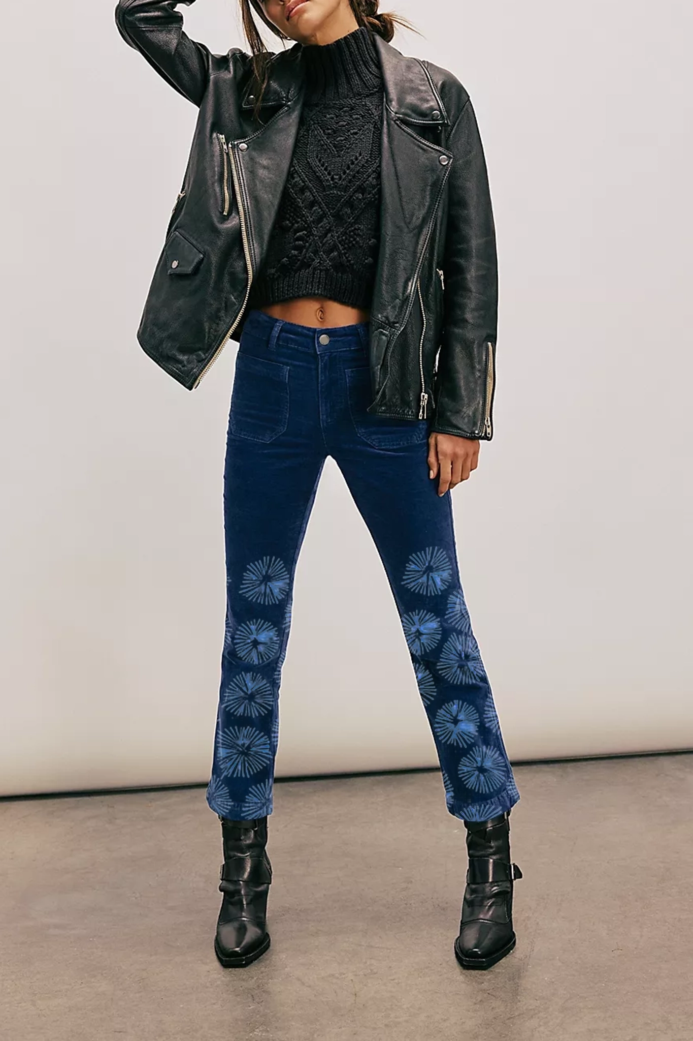 Mid Rise Straight Jeans