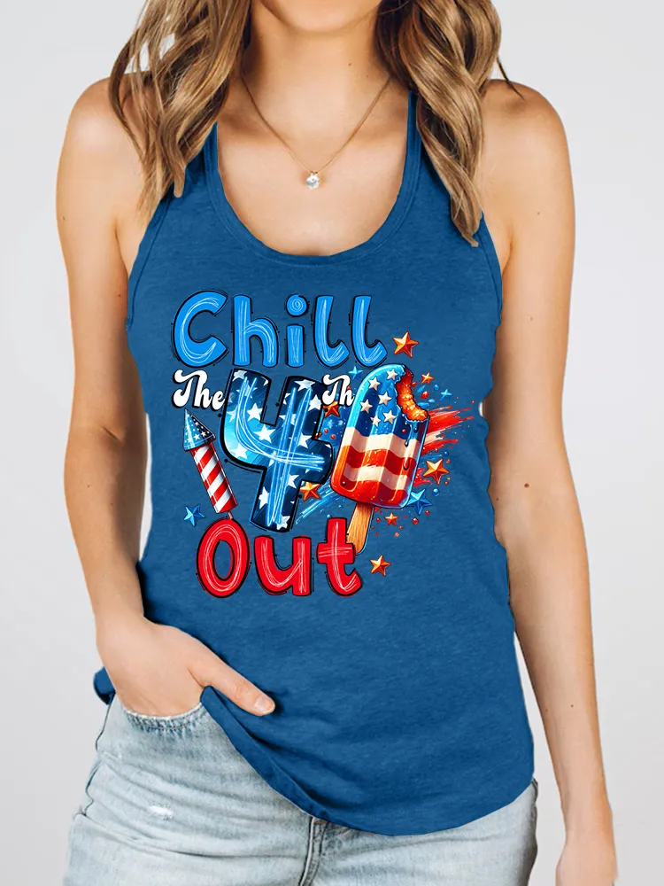 Women'S Chill The 4Th Out Round-Necked Sleeveless Vest