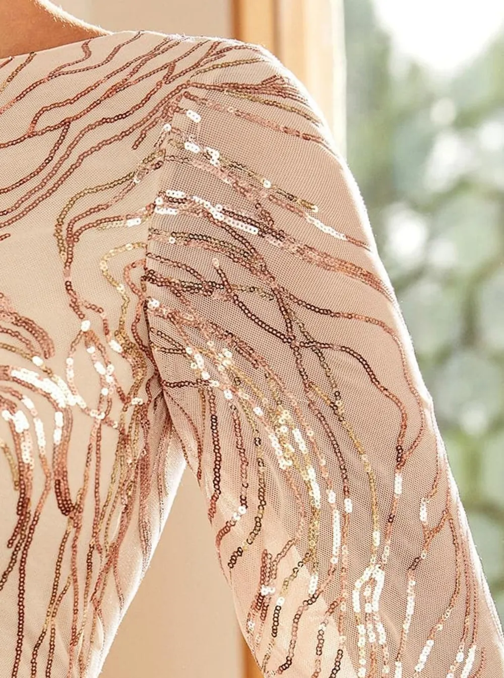 Long Sleeve Maxi Mermaid Sequin Dress