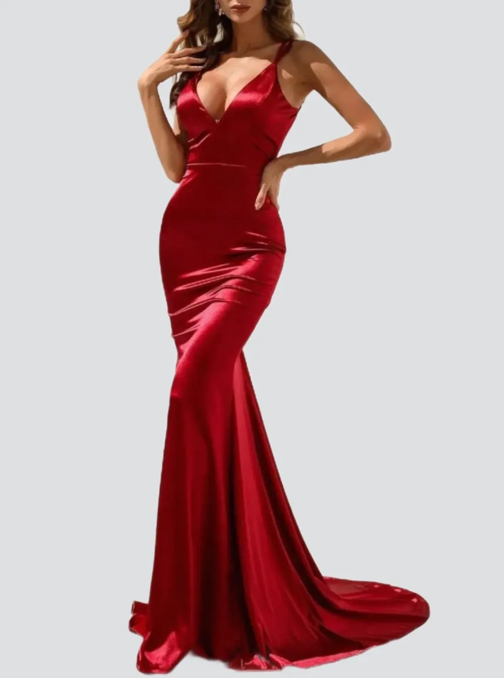 Lace Up Mermaid Satin Dress