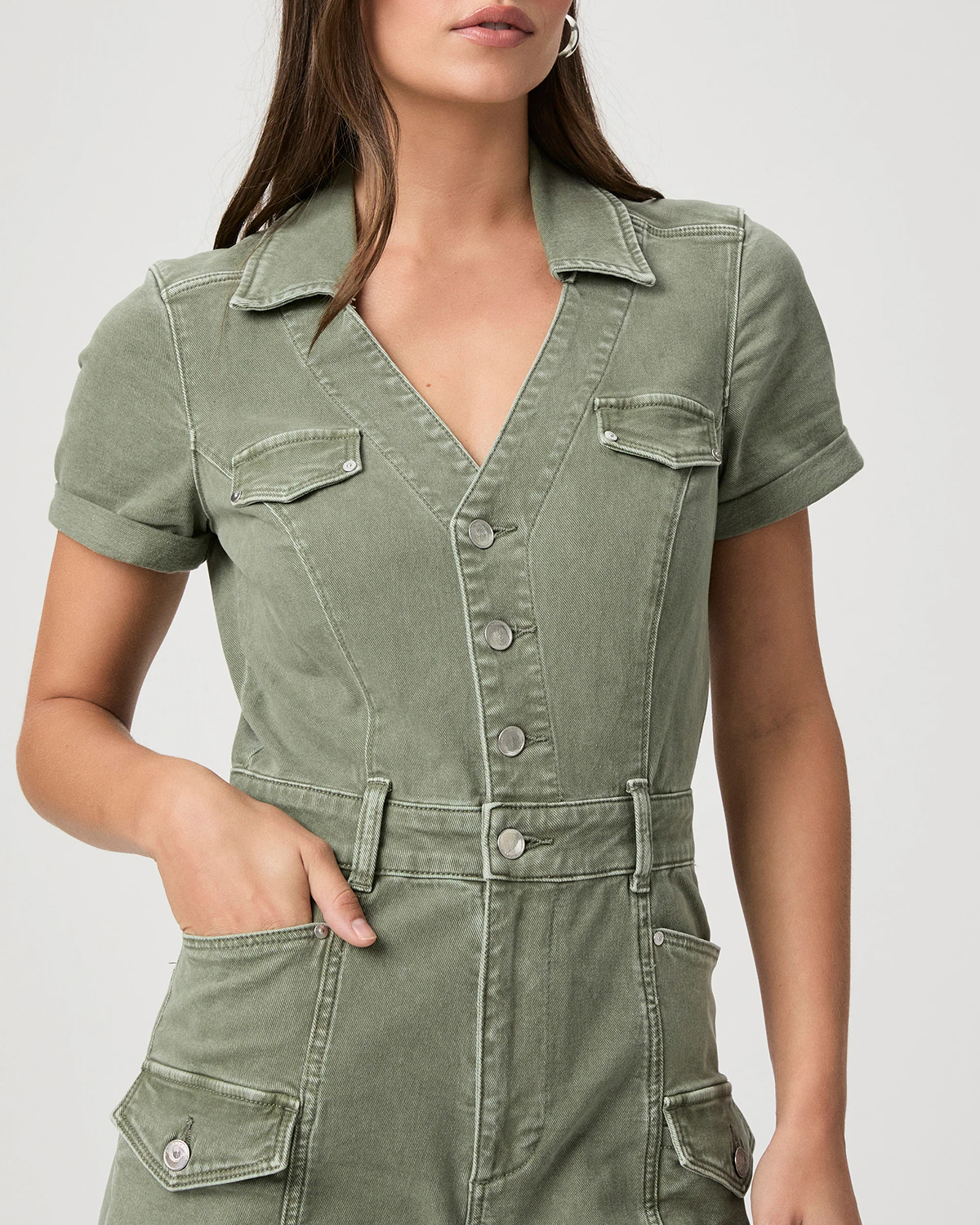 Olive Green Utility Style Jumpsuit