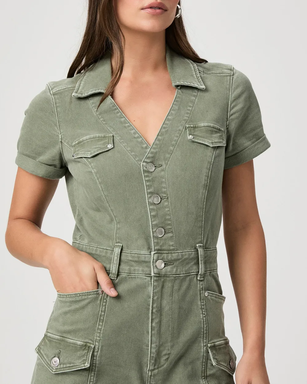 Olive Green Utility Style Jumpsuit