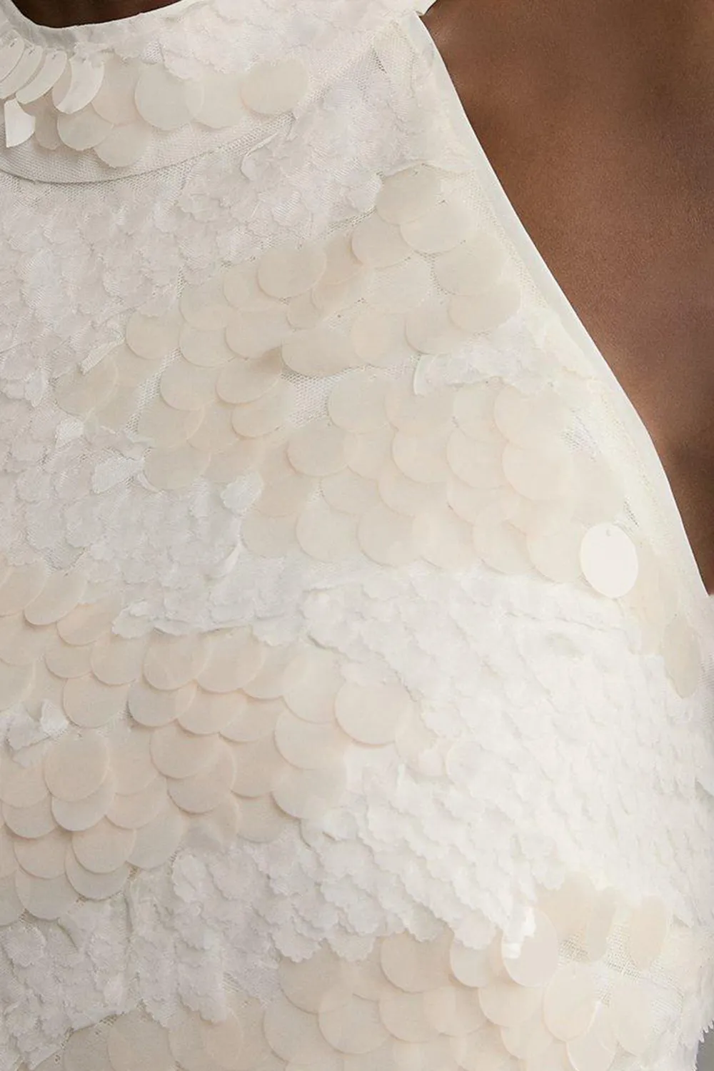 Textured Sequin Woven Halterneck Top