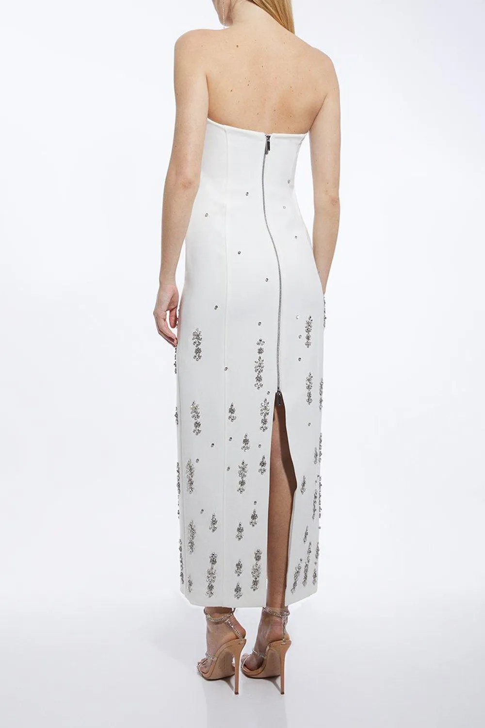 Crystal Embellished Bandeau Midaxi Dress