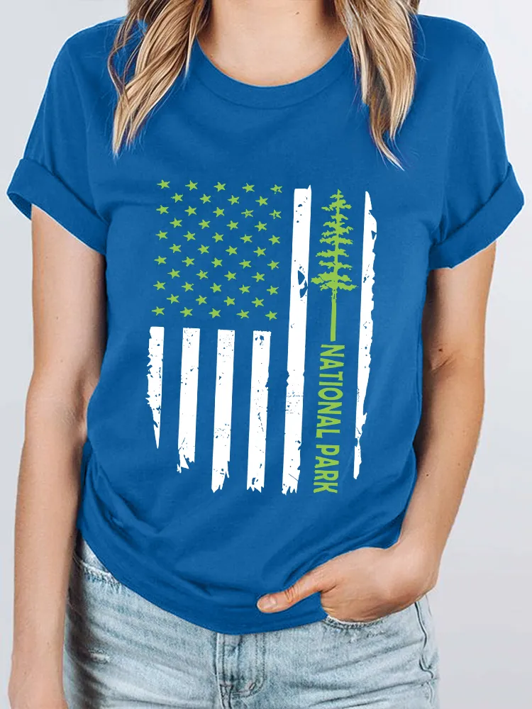Women'S National Park Round-Neck Short-Sleeved T-Shirt