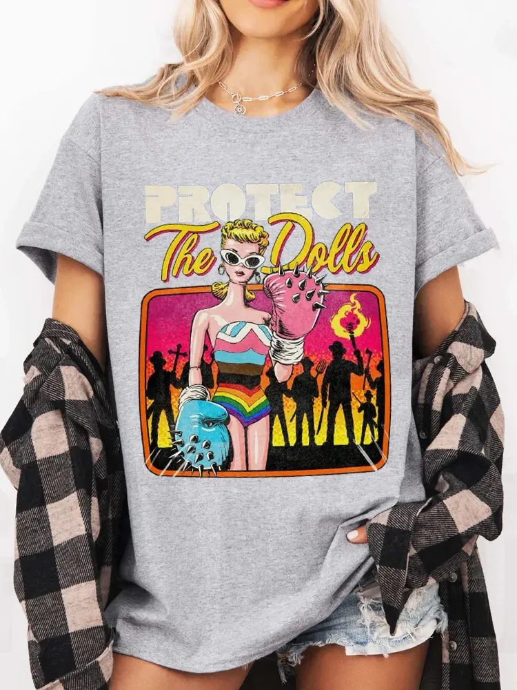 Women'S Protect The Doll Round-Neck Short Sleeve T-Shirt