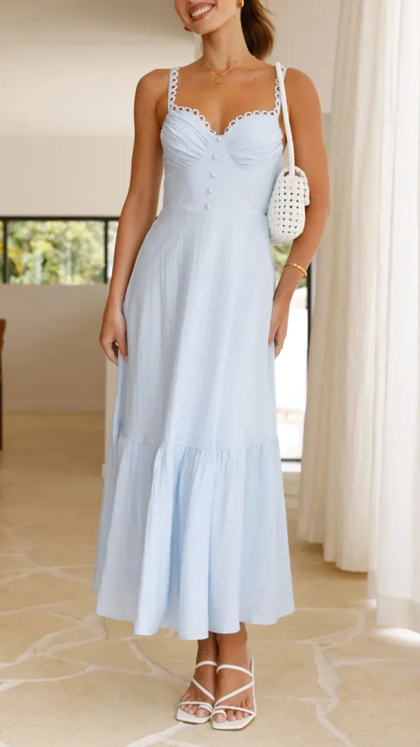 Front Button Detailing Maxi Dress