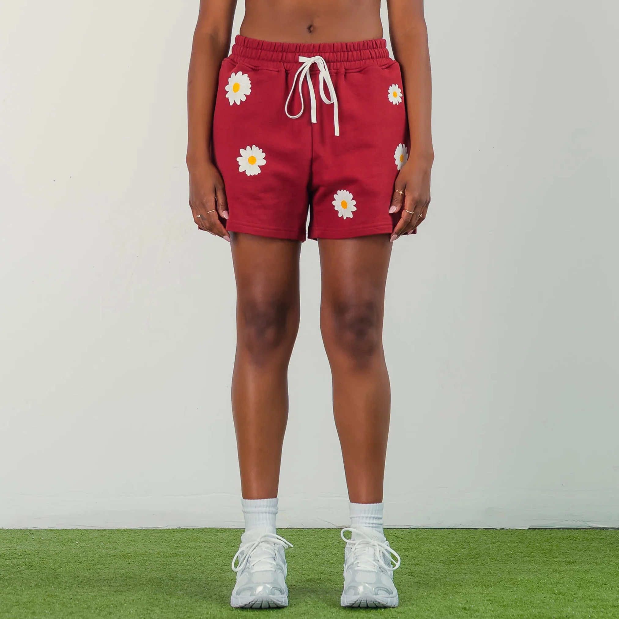 COTTON SHORTS (MID THIGH CUT) DAISY - MAROON