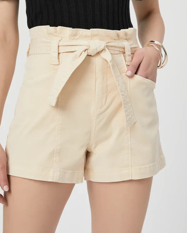 Beige Belted Waist Shorts