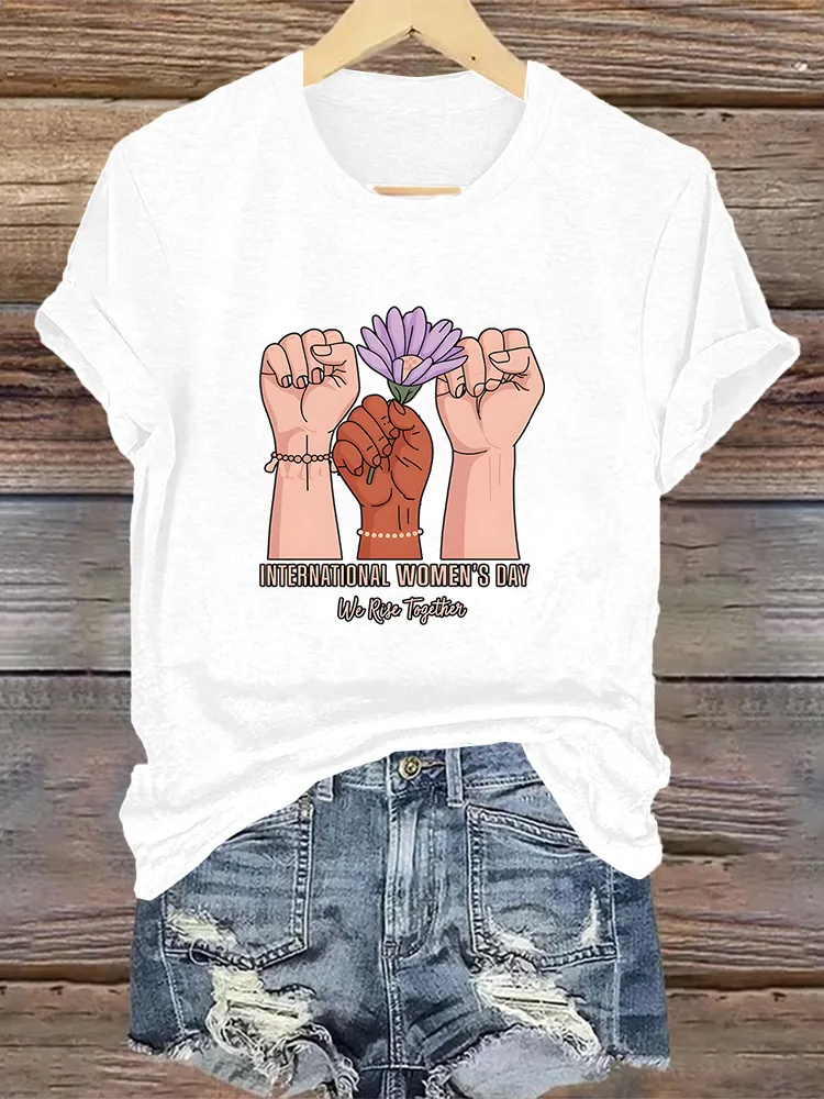 Woman'S International Women'S Day We Right Together Crew Neck Short Sleeve T-Shirt
