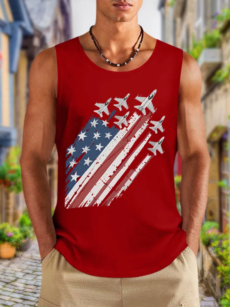 Men'S Independence Day Round-Necked Sleeveless Vest