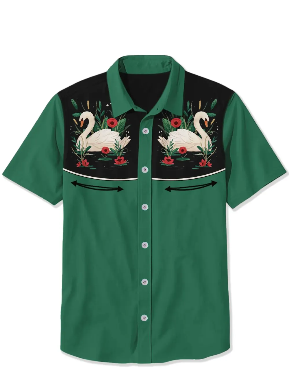 Flowers And Swans Shirt