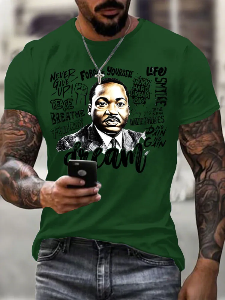 Men'S Round-Neck Short-Sleeved T-Shirt Never Give Up