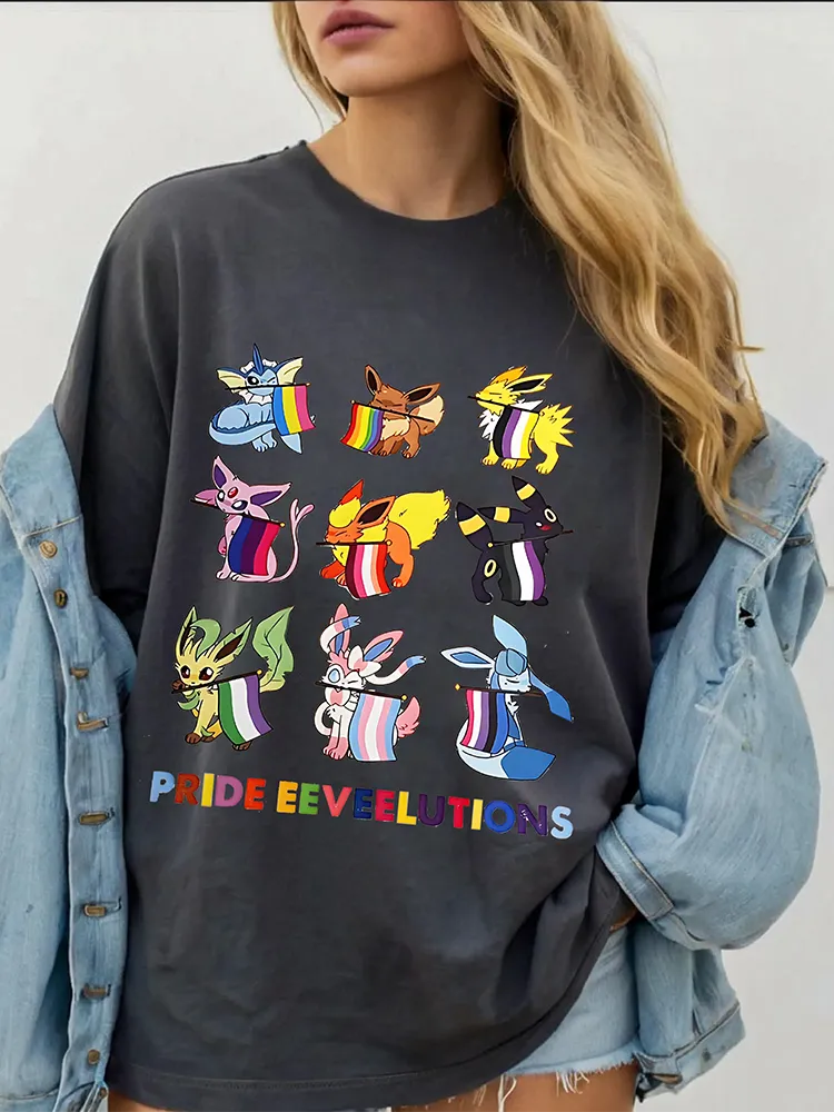 Women'S Pride Eeveelutions Round-Neck Short Sleeve T-Shirt