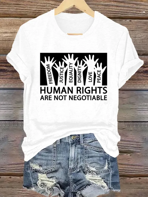 Woman'S Human Rights Are Not Negotiable Crew Neck Short Sleeve T-Shirt