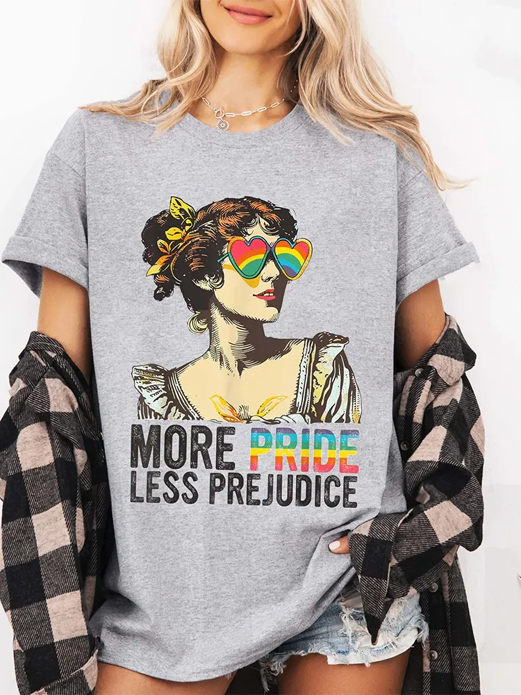Women'S More Pride Less Prejudice Short Sleeve Round-Neck T-Shirt