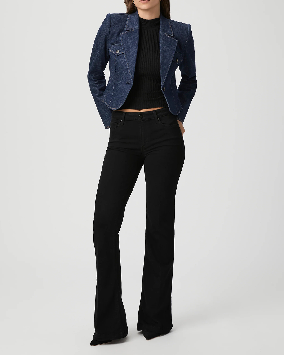 Black Flared High Rise Jeans