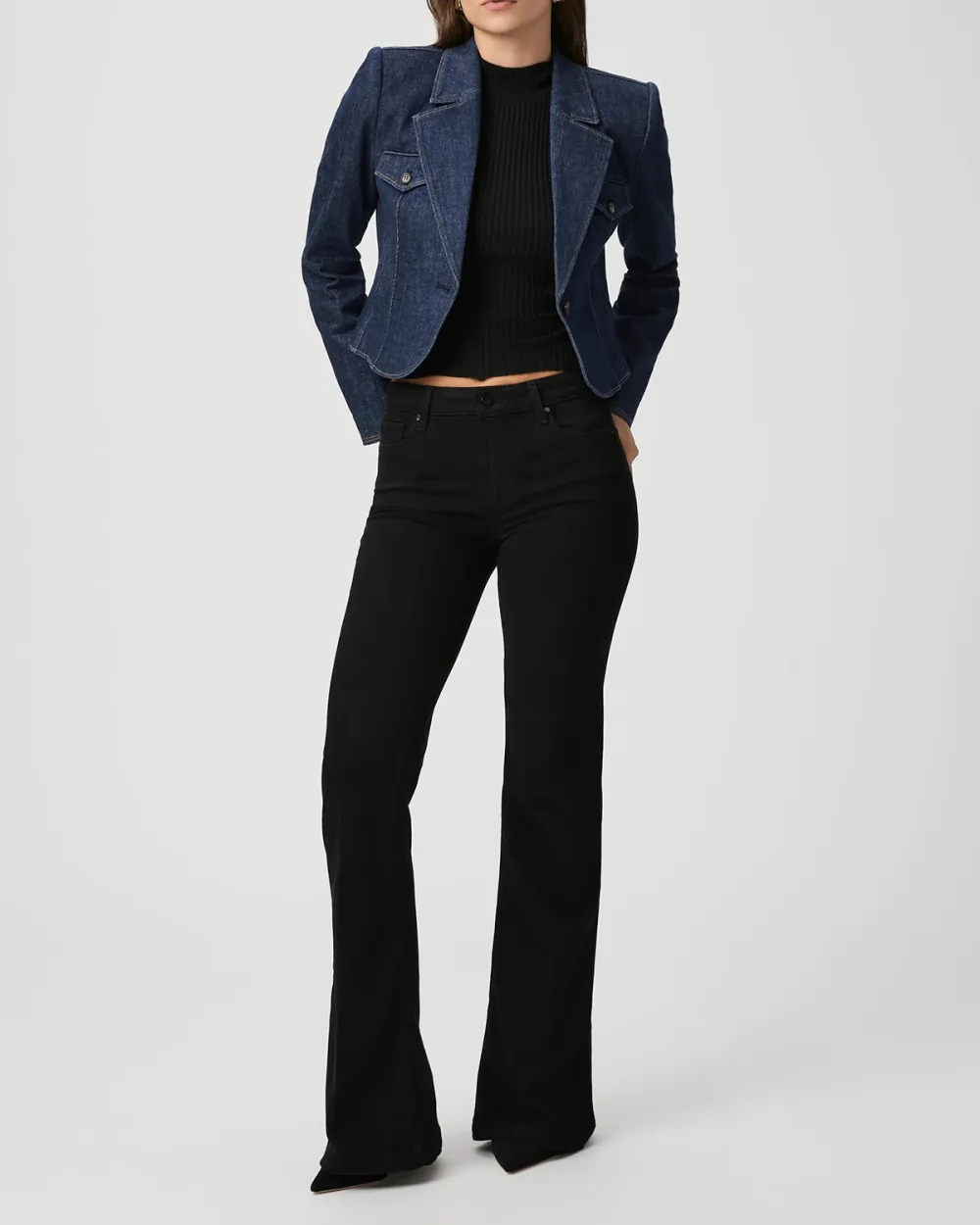 Black Flared High Rise Jeans