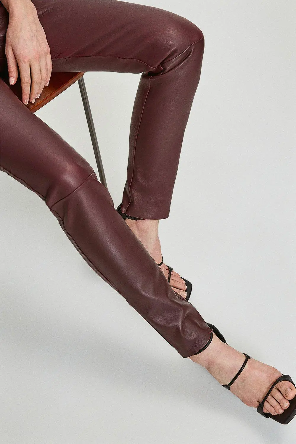 Regular Stretch Leather Five Pocket Trouser