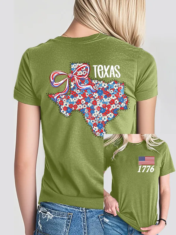 Woman'S 1776 Texas Print Short-Sleeved T-Shirt