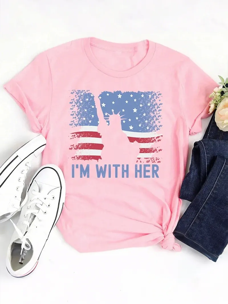 America Flag I'M With Her Teacher T-Shirt