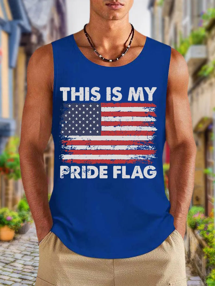 Men'S This Is My Pride Flag Round-Necked Sleeveless Vest