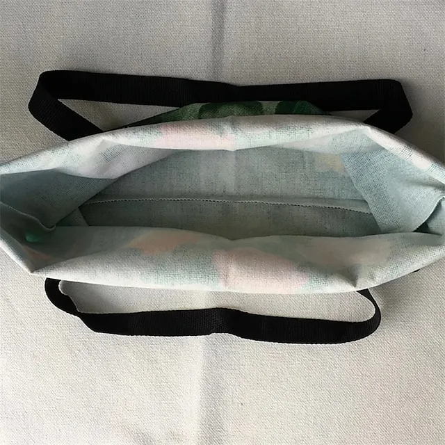 Men's Women's Tote Canvas Tote Bag Linen Office Daily Large Capacity Waterproof Breathable Patchwork Earth Yellow Camel Green