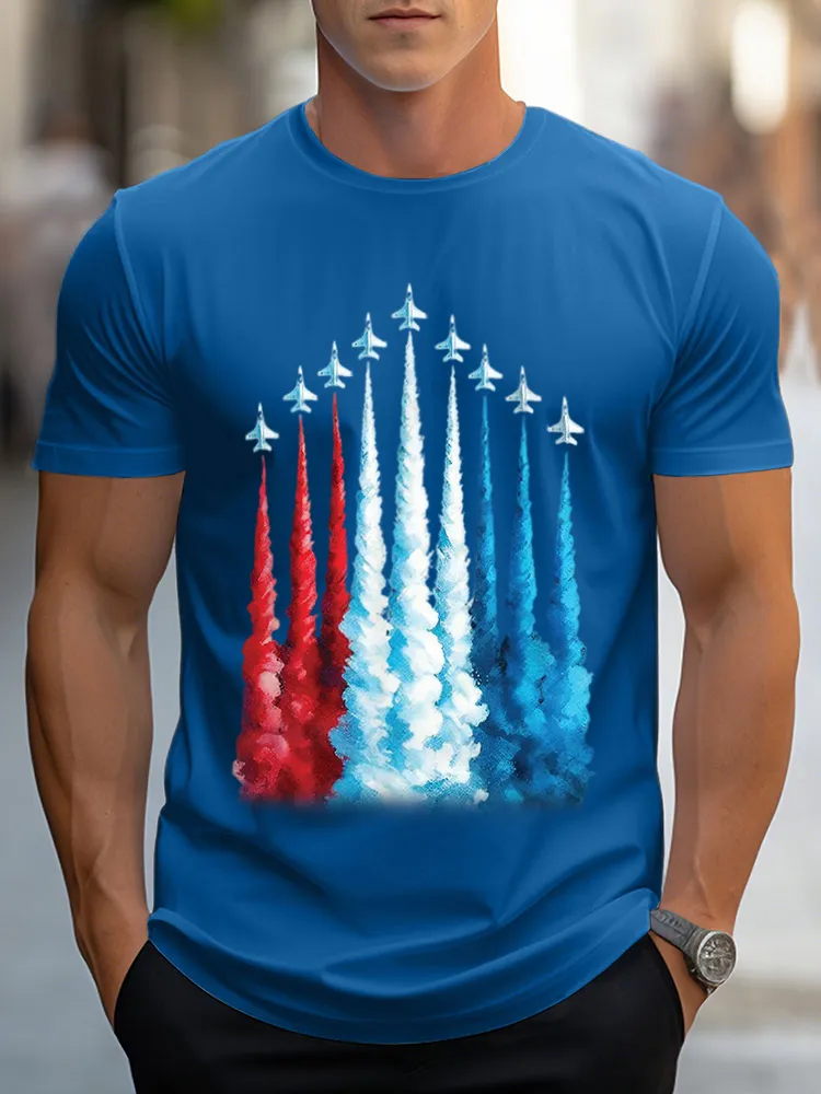 Man'S Independence Day Round-Neck Short-Sleeved T-Shirt
