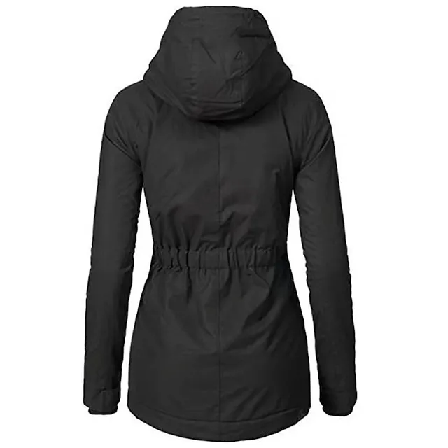 Women's Parka Street Fall Winter Puffer Jacket Long Coat Windproof Warm 3 in 1 Loose Casual Sports Jacket Long Sleeve Solid Color Zipper Purple Blushing Pink Waterpoof Daily Wear Down Parkas  Lined