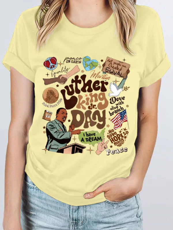 Women'S Round-Neck T-Shirt Luther King Jr. Day