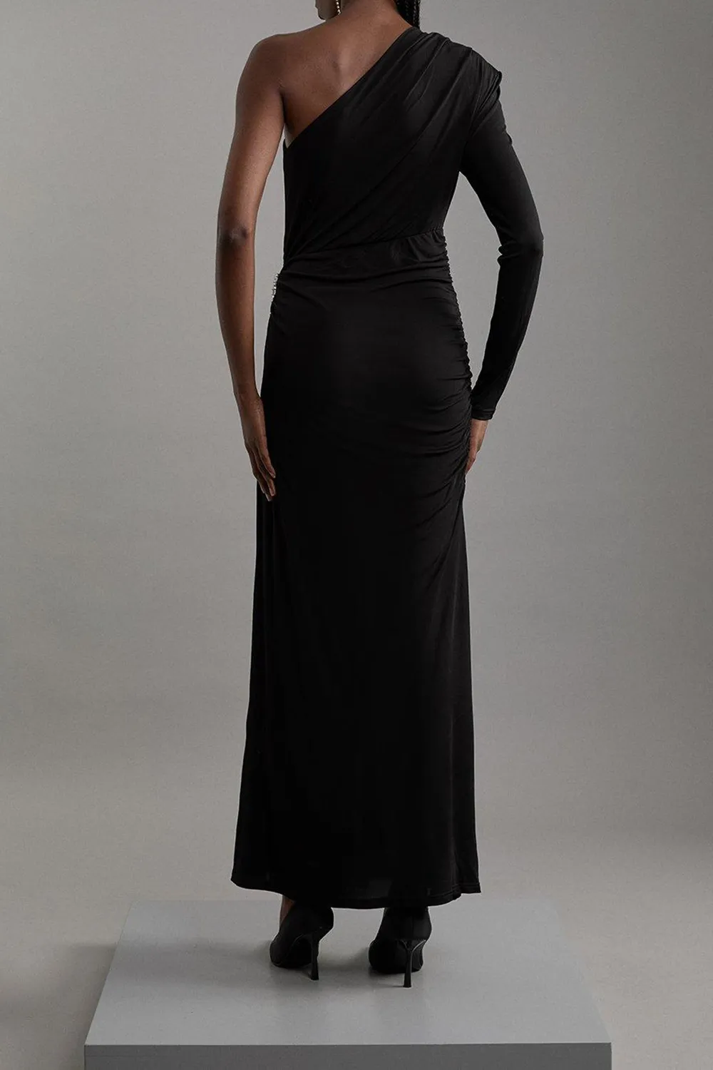 Premium Viscose Jersey Hardware Maxi Dress