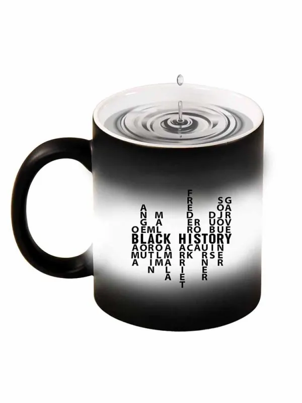 Black Historical Letter Printed Color-Changing Mug