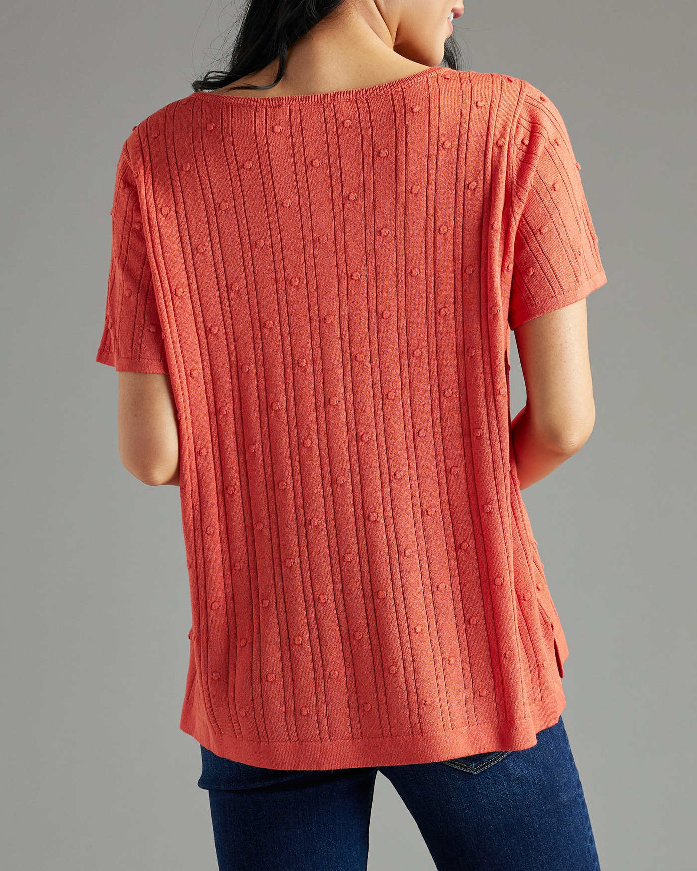 Paprika Textured Detailing Knit Top