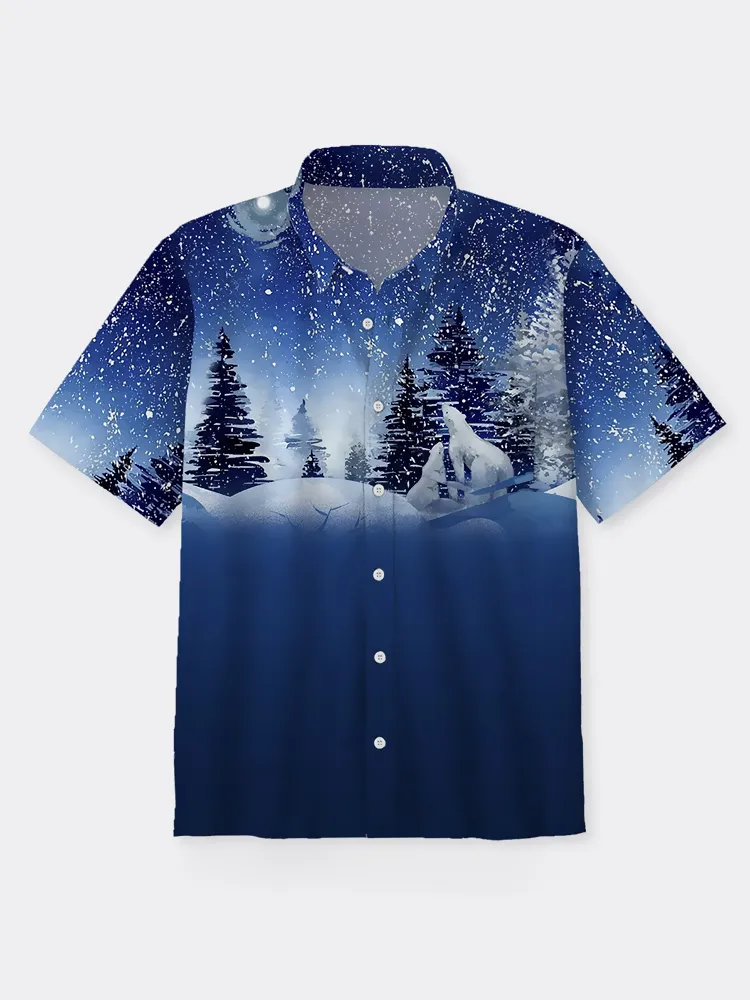 Snow Pattern Button Up Shirt