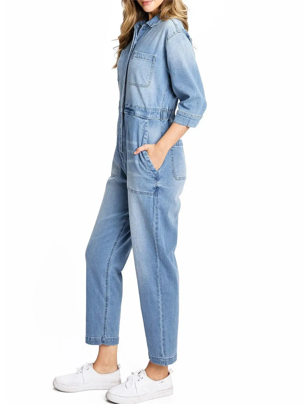 Light Blue Denim Relaxed Jumpsuit