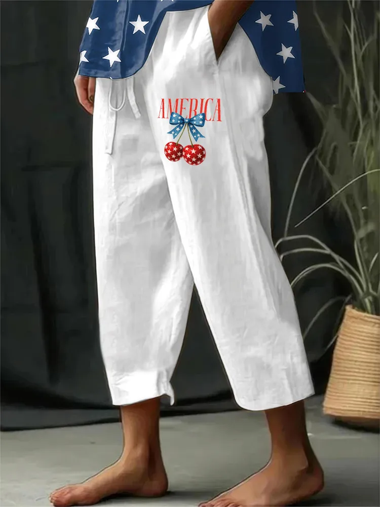 Women's Independence Day Printed Trousers