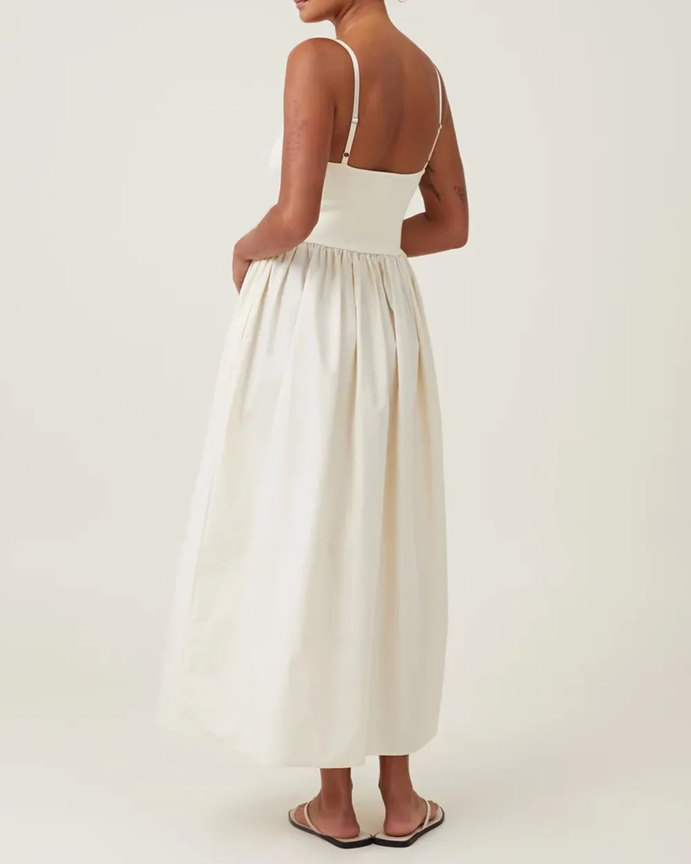 Spliced ​​Suspender Maxi Dresses
