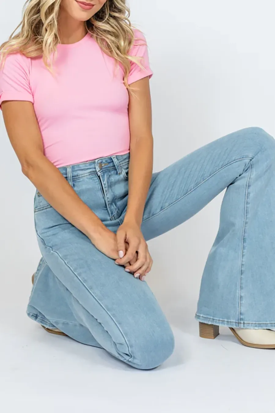 Light Wash Stretchy Flare Jeans