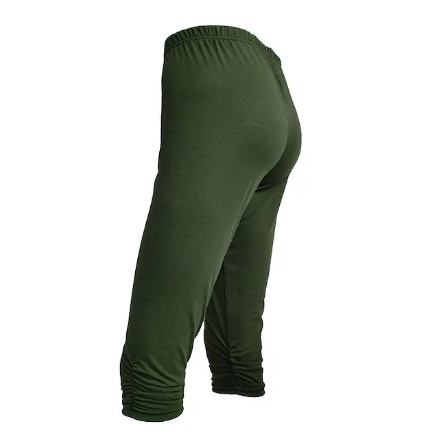 Women's Fashion Capri shorts Calf-Length Pants Casual Weekend Stretchy Plain Tummy Control Butt Lift Mid Waist Skinny Green White Black Blue Gray S M L XL XXL