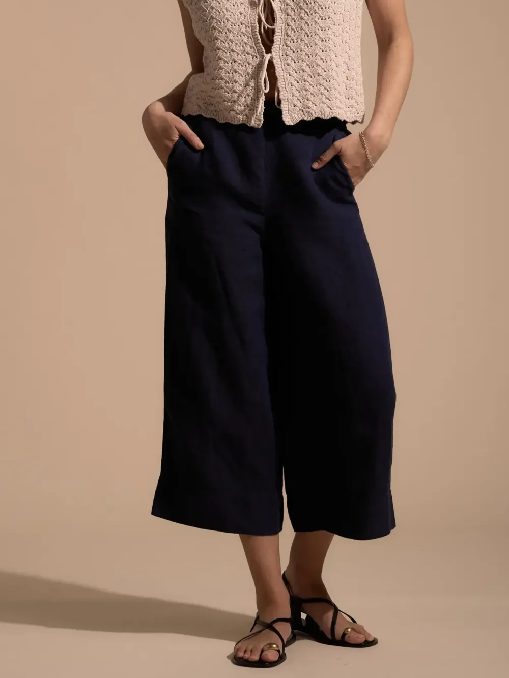 Denim Linen Crop