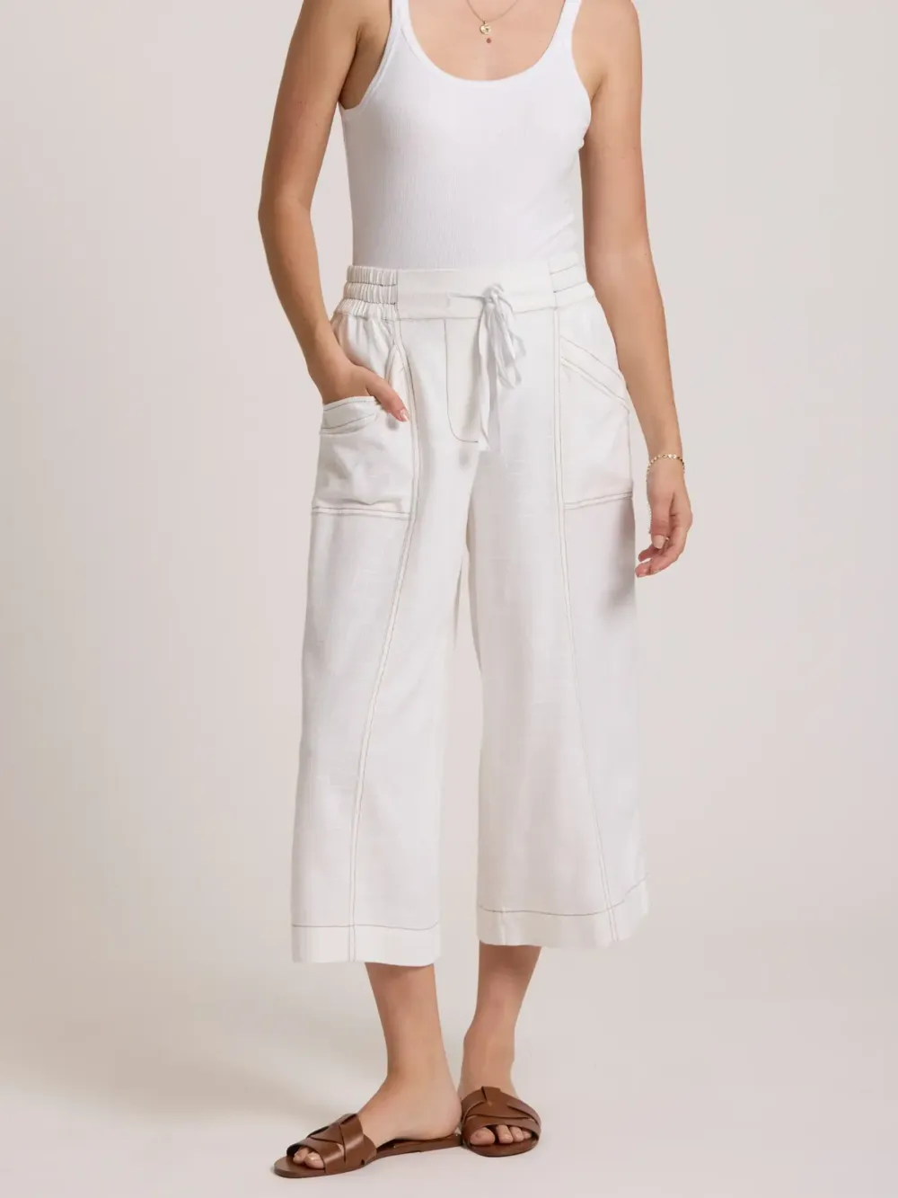 Elementary Sunrise Linen Crop Pant