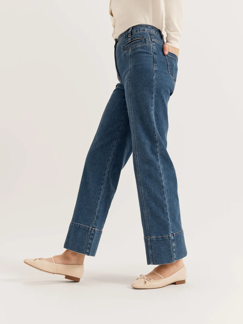 Slim Blue Denim Straight Leg Jeans