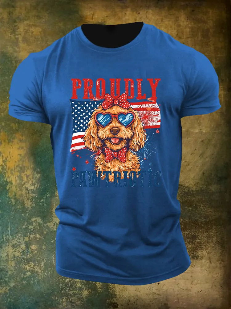 Men'S Proudly Pawtriotic Round-Neck T-Shirt