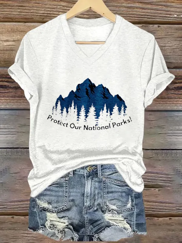 Women'S Protect Our National Parks! V-Neck T-Shirt