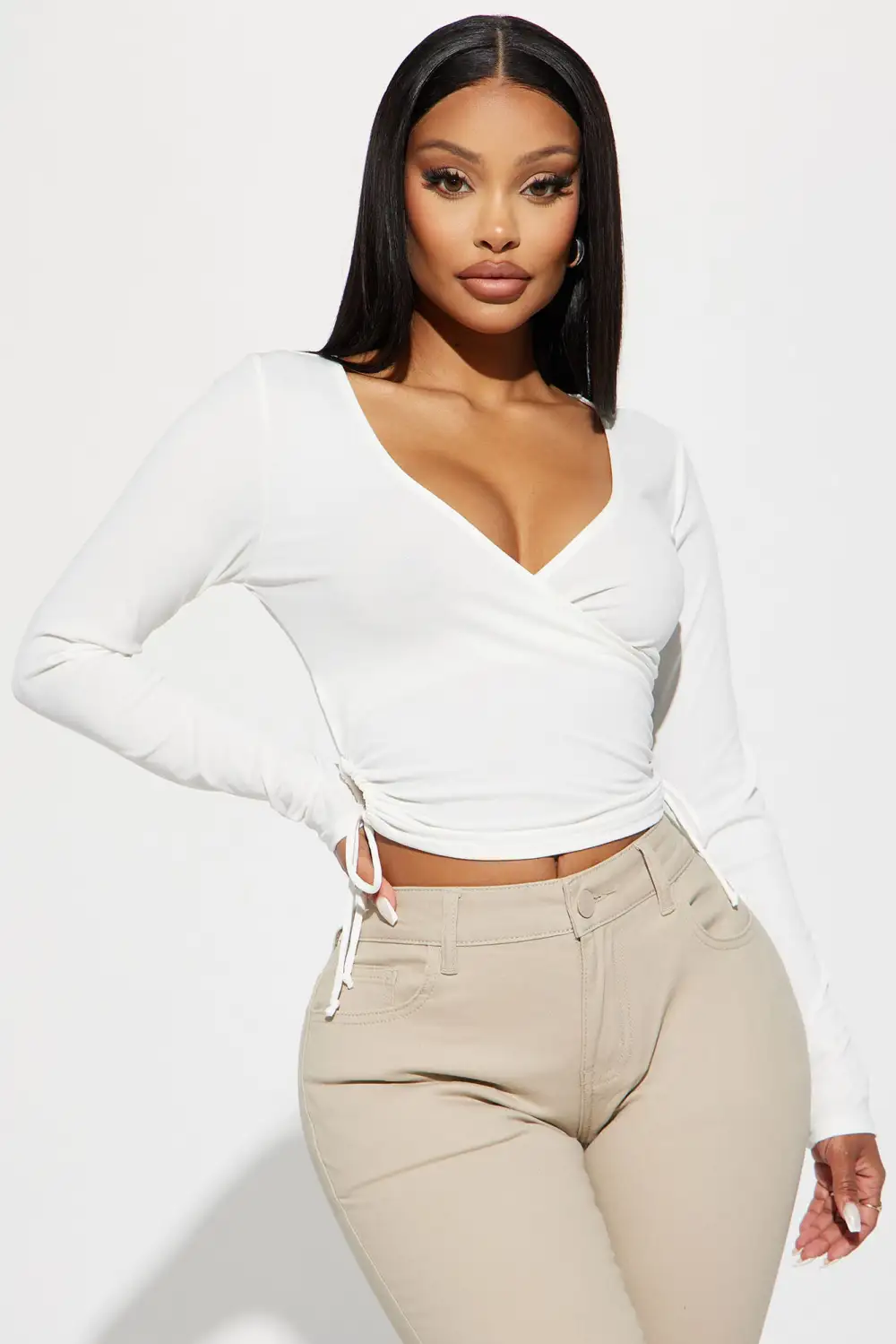 Shyann Surplice Top - Off White